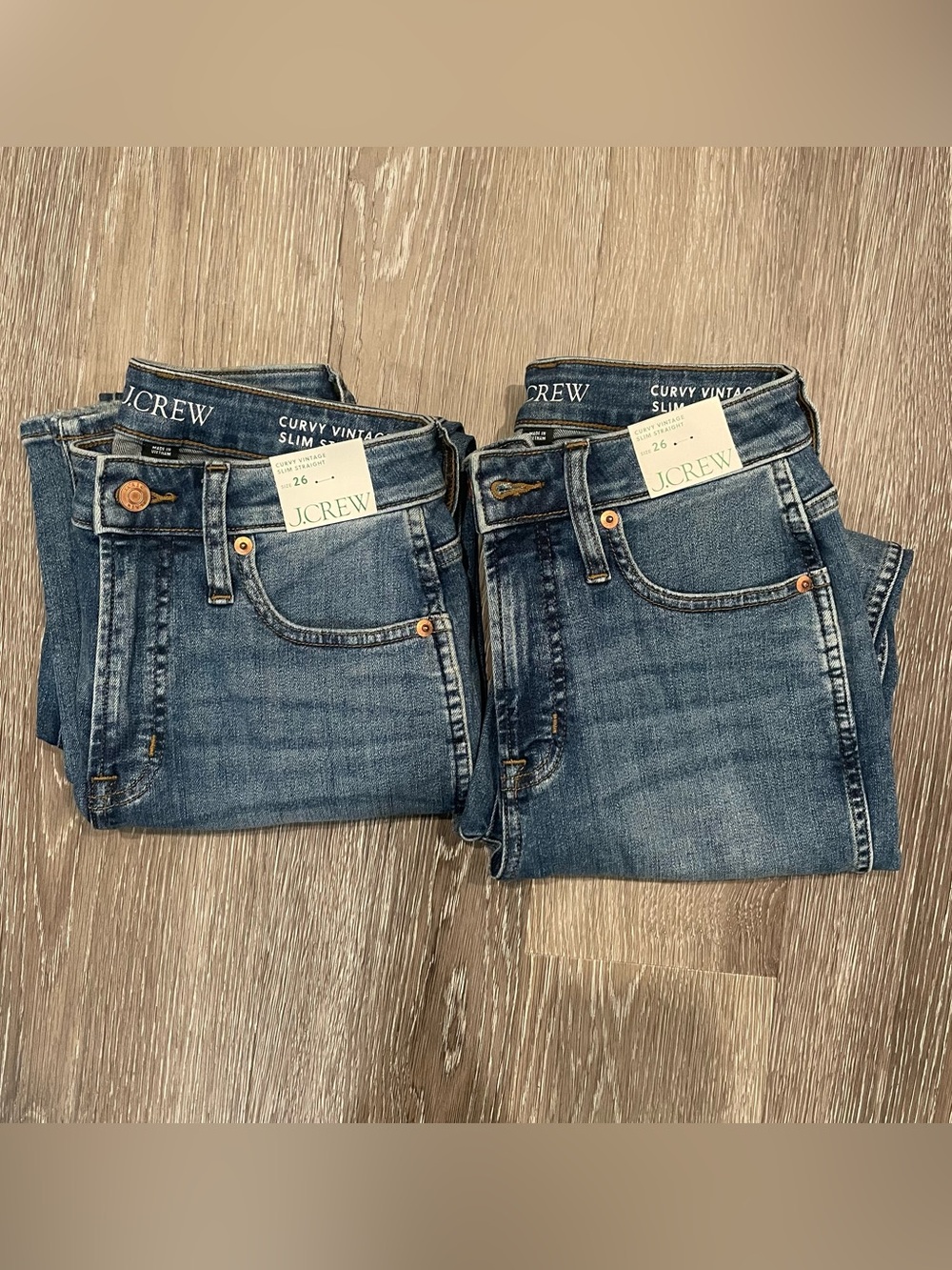 J. Crew Curvy Vintage Slim Straight Jeans size 26 NWT PLEASE READ DESCRIPTION